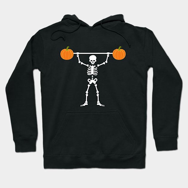 Skeleton Pumpkin Lifting Halloween Gift Hoodie by ChrisWilson